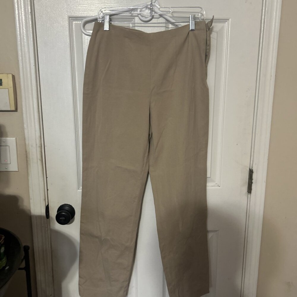 Eddie Bauer Cotton Stretch Flat Front Side Zip Straight Leg Pant Womens' Sz 10